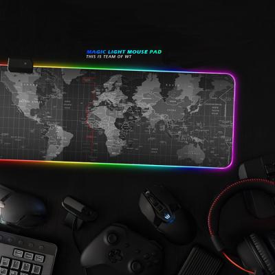 China Hot Selling Custom Water Resistance Led RGB Luminous Mouse Pad Rubber Gaming Mouse Pads for sale