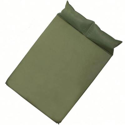 China Self Inflating Premium Double Self Inflating Sleep Pad With Attached Pillow for sale