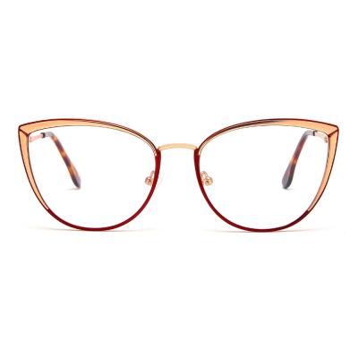 China Wholesale Wenzhou Everfly Metal Optical Glasses New Shape Glass Gold Clear Glasses Eyewear Vintage Metal Optical Eyeglasses for sale