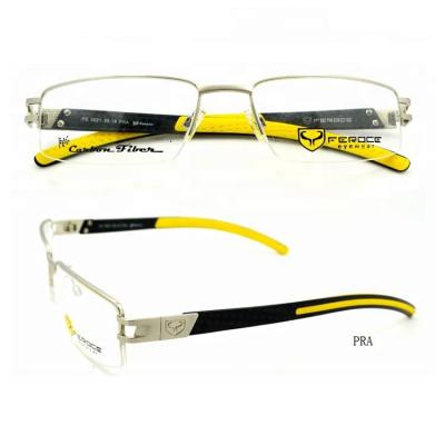 China New designer fashion eyewear high quality femail and rubber material men semi rimless frames for sale