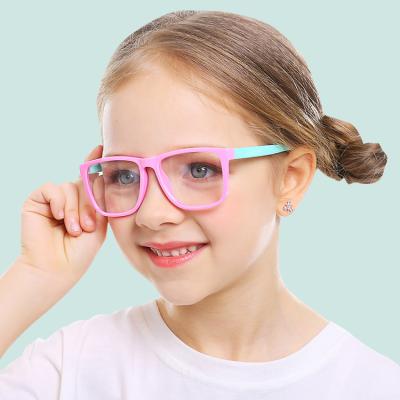 China Anti Radiation Optical Blue Light Glasses Silicone Glass Children Blue Optical Frame for sale