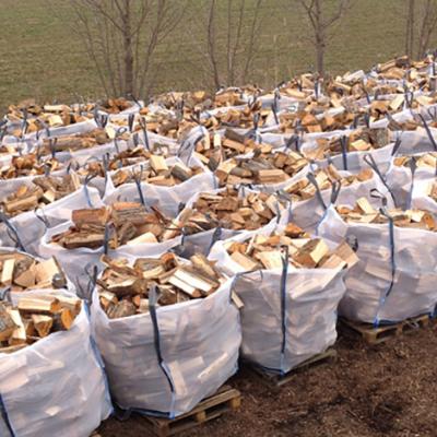 China White Breathable Firewood Bulk Bag Loading 2000 Kg Top Open Flat Bottom Te koop