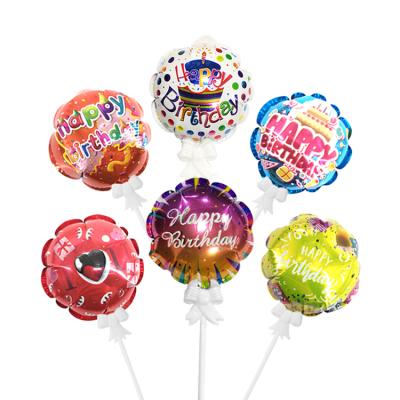 China Automatic Inflatable Party Decoration Balloon Cake Topper Mini Kids Play Birthday Party Supplies 5 Inch Self Inflatable Mylar Balloon for sale