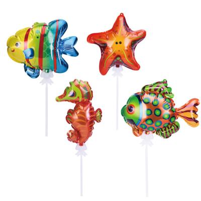 China Children's Toy Birthday Party Cake Topper Children's New Year Birthday Party Decoration Stunning Decoration Self-inflating Foil Helium Balloon Mini Ocean Animals Balloon for sale