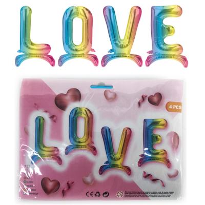 China New Design 32 Inch Love Letter Wedding Party Decoration Standing Nylon Balloon For Valentine's Day Colorful Balloons for sale