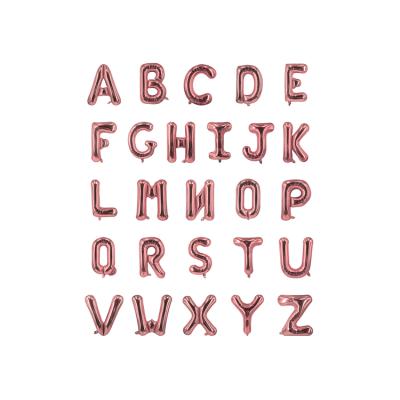 China New Decoration Design 16 Inch Letters Balloon Rose Gold Color A To Z 26 English Letter Foil Balloon for sale