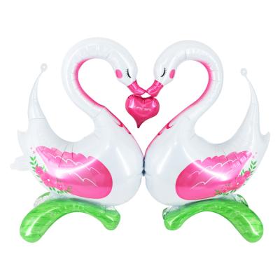 China New Shape Decoration Swan Birthday Balloon White Nylon Nylon Balloon Party Nylon Balloon for sale