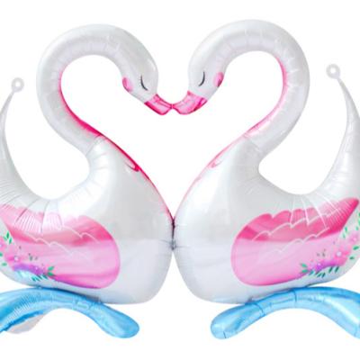 China Siae New Shape Decoration Large White Swan Balloon Valentine's Day Balloon Birthday Nylon Swan Balloon for sale