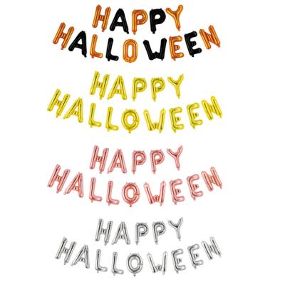 China Decoration Gift Balloons 16 Inch Happy Letter Balloon Halloween Banner Decoration Foil Balloon for sale