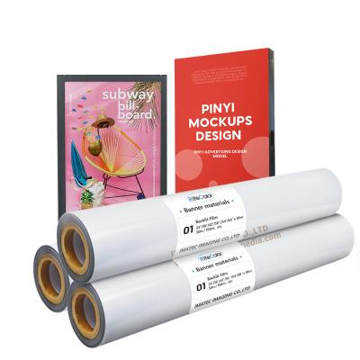 China Anti-skid Frontlit White Backside Large Format Printing Backlit PET Film Roll for sale