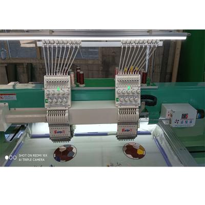 China Factory 9colors 2 Heads High Speed ​​Flatbed Embroidery Machine Two Heads Embroidery Machine Automatic Cutter for sale