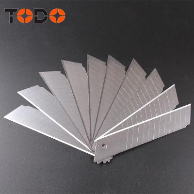 China 60# Carbon Steel TODO Carbon Steel Snap Off Slipping Knife Cutter Blades 25mm for sale