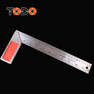 China TODO Woodworking Tools 90 Degree Universal Stainless Steel Angle Square Ruler with Metric and Inch Scale for sale