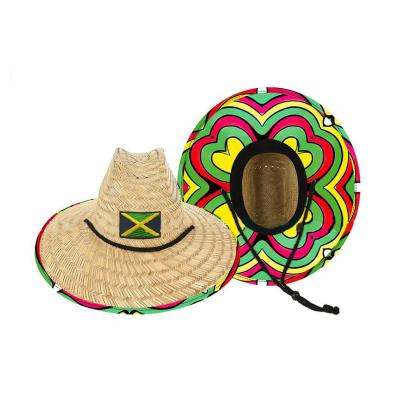 China Tested 2022 Summer Unisex Beach Boys Girls Customized Lifeguard Surfing Straw Hat Customized For Wholesale for sale