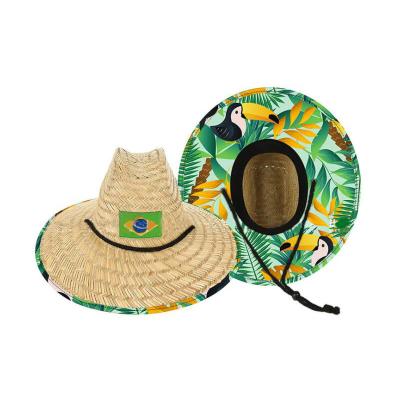 China Verified Summer 2021 Summer Beach Umbrella Beach Surf Toddler Lifeguard Straw Hat Verified Unisex Wholesale for sale