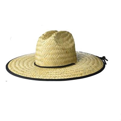 China 2021 Summer Fashion Brim Surf Lifeguard Checked Wide Wide Straw Hat Wholesale Summer High Quality Sunshade Sombrero Hats for sale