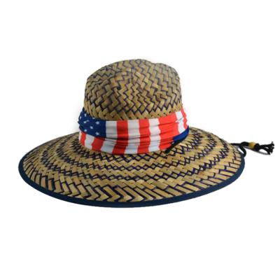 China Design Verified Your Own Summer Sun Shade Mexican Sombrero Wide Brim Surf Lifeguard Straw Hat With Custom Logo for sale