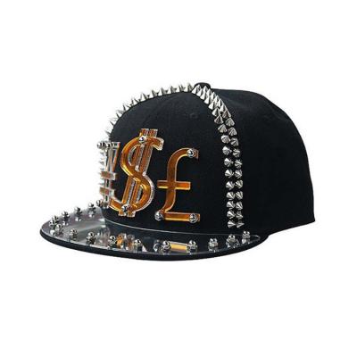 China Letter rivet baseball hip hop hat COMMON gold plastic fashion fitted snapback hat for sale for sale