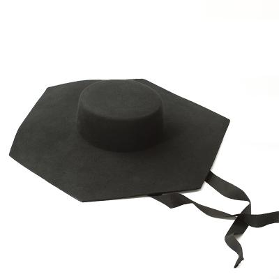 China Character Design Your Own Winter Warm Unisex Black Party Hat New Fashion Felt Hat Wool Special Felt Hat for sale