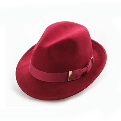 China Custom Character 2017 Premium Winter Wool Faux Band Felt Hat Fedora Female Motley Woolen Hat for sale