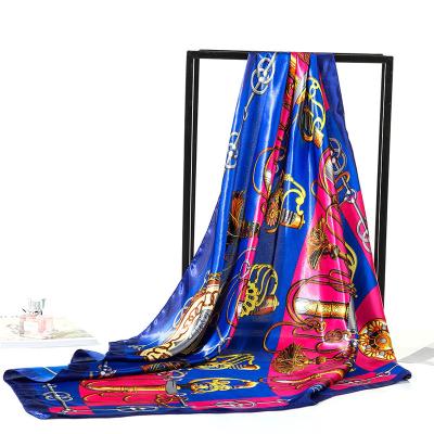 China Muti-function Fashion Hijab Headband Foulard Lady Hair Band Square Scarf Print Silk Shawl Women Bag Female Scarves Bandana Headscarf for sale