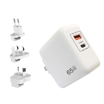 China Hot New Product 65W EU/US/UK/AU Mobile Phone Wall Charger Fast Selling Type C Charger Cable Adapter 65W USB Mobile Phone Wall Charger for sale