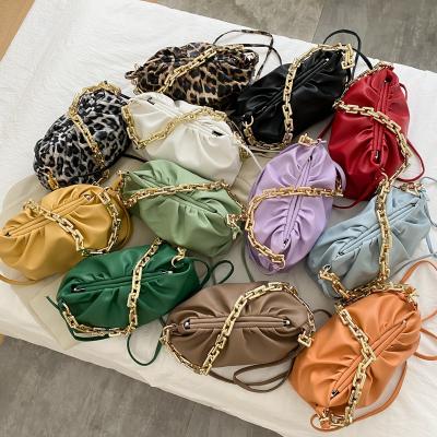 China Durable 22023 New Design Ruched Solid Color Ladies Cross-body Bags Women Handbags Ladies Purse Bag Fashion PU Leather Handbags For Women for sale