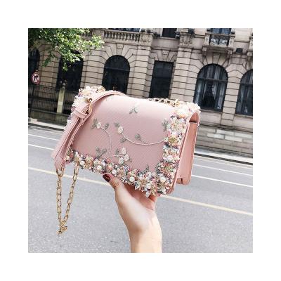 China Fashoion Sling Small Wholesale Lady Bags Flower Side Bag Shoulder Handbag for sale