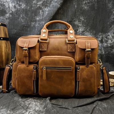 China Making Men's Briefcase Business Casual PU Leather Men's Briefcase Shoulder Messenger Bag Laptop Leather Briefcase for sale