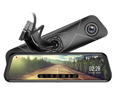 China Waterproof Wholesale 10 Inch 2K Dual Mirror Dash Cam Voice Control Mirror Dash Cam With Special Bracket for sale