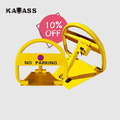 China Carbon Steel KAVASS Factory Outlet CE Certificate Reserved Personal Private Folding Steel Car Parking Space Blocker Yellow for sale