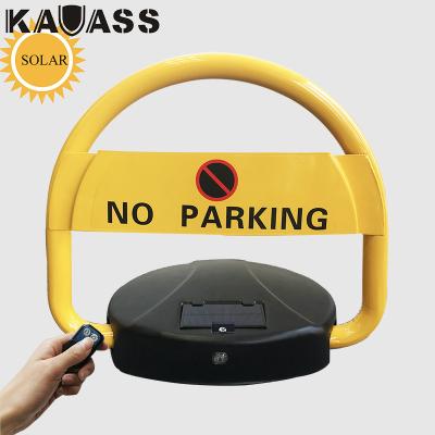 China 2000KG Solar Powered Car Parking Barrier Auto Lockable Yellow Smart Electric Personal Waterproof Lock With Solar Panel for sale