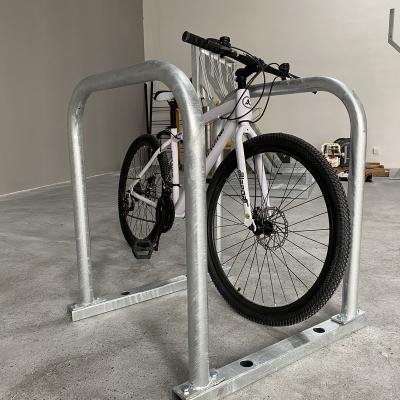 China Carbon Steel Surface Mount Commercial Hot Dip Galvanized Sheffield Galvanized Steel 2 Outer Hoops Bike Bike Toast Cycle Stands for sale