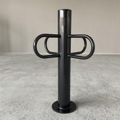 China 2 Bike Ring Carbon Steel Ring Mount Hitch Mount Single Post Outdoor Bike Pedestal Safe Type Parking Stands for sale