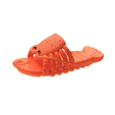 China Creative Home Bathroom Kids Family Slippers Slides Fashion Trend PVC Lobster Summer Unisex Sandals Beach Women Shoes Slide On for sale