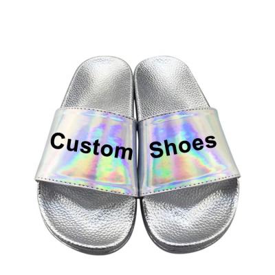 China Designer Lady Mens Home Slippers PVC Indoor Women's Damping Slippers Silver Custom Slippers OEM Slides Sandals for sale