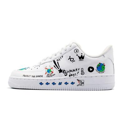 China DIY Brand Quality Cushioning Dunk Shoes Mens Womens Ins Platform Shoes Custom Logo Printing Sticker Skateboard Sneakers With Transfer Printing for sale