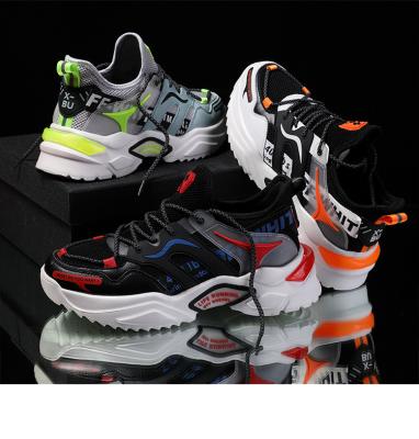 China 2021factory Fashion sports men's shoes chunky sports sneaker men's shoes thick bottom skateboarding light damping shoes fitness walking shoes for sale