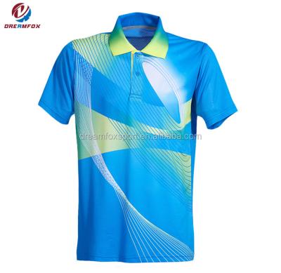 China Dreamfox Custom Anti-pilling Dye Sublimated Men's Quick Dry Polo Rolling Shirts for sale