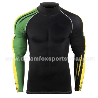 China Custom Sublimation Long Sleeve Anti UV-Quick Dry Short Rashguard With 100 Polyester Lycra for sale