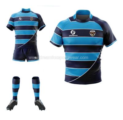 China Unique Rugby Club Designer Team Shirt Rugby Club Best Quality Color Sublimation Rugby Tank Top Kits Antibacterial Sports Blue Custom Tank Tops for sale