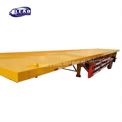 China Cargo and Transport Bulk Container Made in China Hot Sale Customized 40 ft2/3/4 Axle Flatbed Semi Trailer on Sale for sale