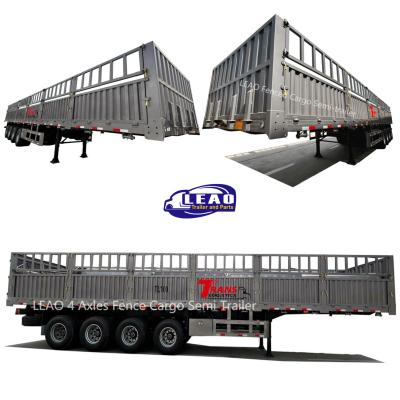 China Livestock and Cargo Transport 3 Axles 50tons 60tons Sugarcane Transport Trailer For Vietnam for sale