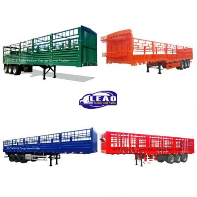 China China LEAO brand factory sale stake livestock and transport cargo/cargo truck trailer/barrier semi with twist locks for sale