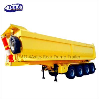 China Haul all kinds of ore/coal/stone/sand/cargo 4axle factory price U axles U shape 40cbm 5 50 ton rear end grain tipper unloader dump truck semi trailer manufacturers for sale