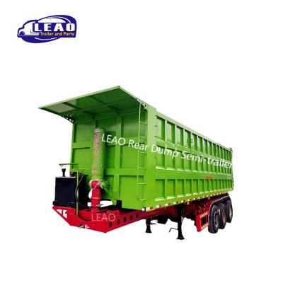 China Transport all kinds of ore/coal/stone/sand/cargo loading tri axle 40 cubic meter hydraulic rear tipping semi trailer for sale for sale