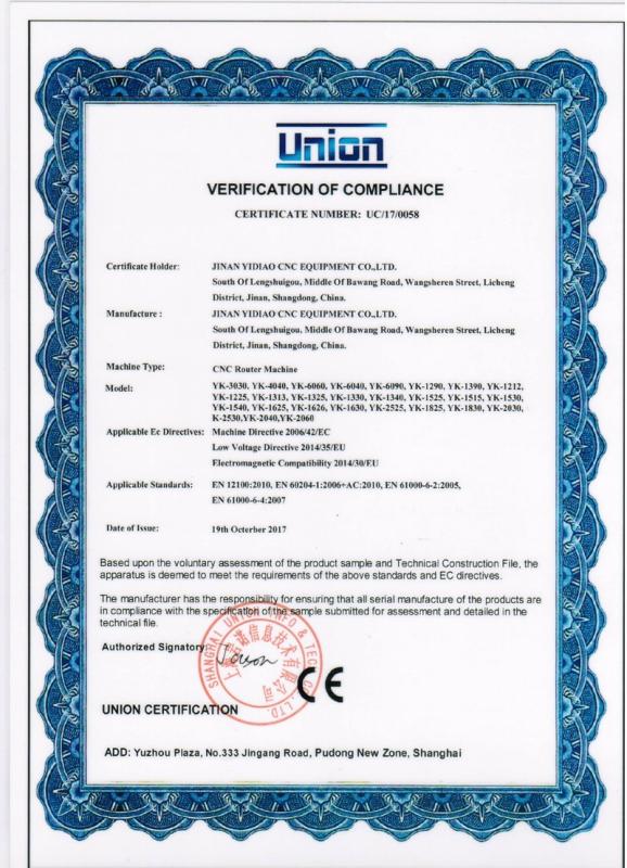 CE - Jinan Yidiao Cnc Equipment Co., Ltd.