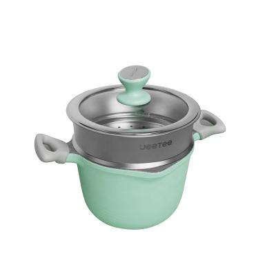 China JEETEE Stock Die Cast Aluminum Cookware With Marble Nonstick Coating Granite Casserole Induction Bottom Soup Pot With Handle for sale