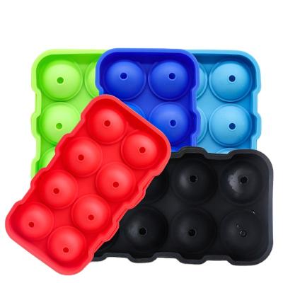 China Viable Wholesale Custom Reusable Square Ice Molds Sphere Whiskey Round Ball Silicone Ice Cube Tray With Lid for sale