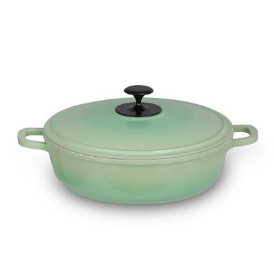 China 2020 New Arrival Non Sustainable Stick Induction Ceramic Coating Aluminum Shallow Casserole With Lid for sale